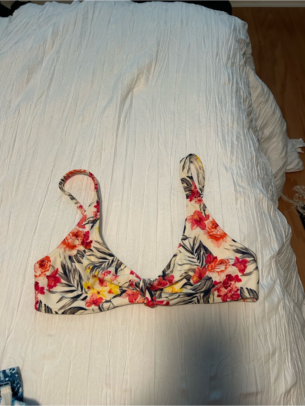 Abercrombie & Fitch Floral Bikini Top - Cream, Pink, Yellow, Black